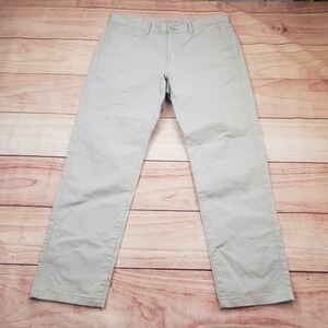 Country Road Oritain Pants Mens 34 Beige Tapered Chino Khaki Australian Cotton